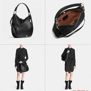 Coach blue/black Nomad hobo leather bag